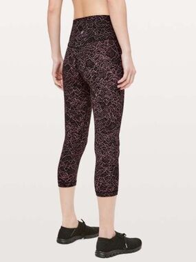 LULULEMON Align Black and pink Lace-Print Leggings 6